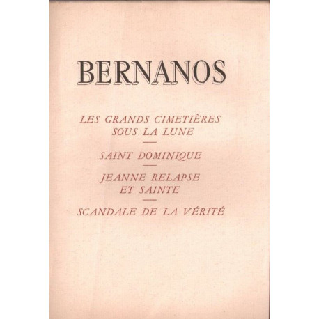 Les grands cimetières sous la lune - Saint Dominique - Jeanne...