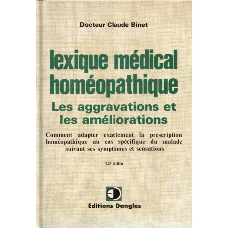 Lexique médical homéopathique