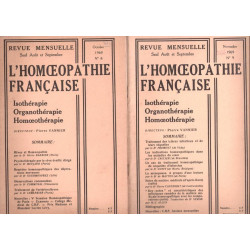 L'Homéopathie français. octobre et novembre 1969