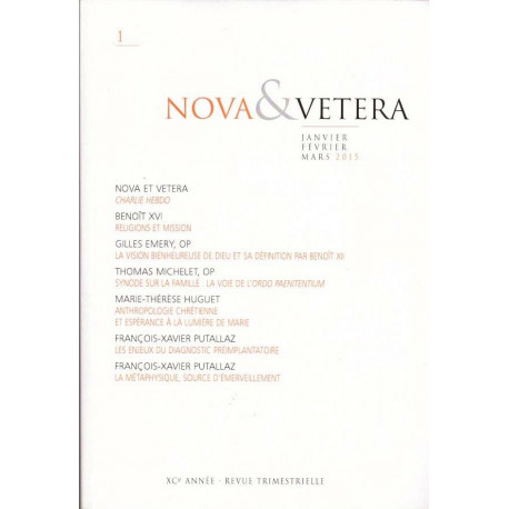 Nova et Vetera 1 janvier-février-mars 2015