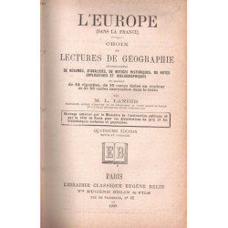 L'Europe (sans la France). Choix de Lectures de Géographie...