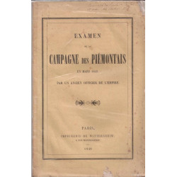 Examen de la campagne des Piémontais en mars 1849