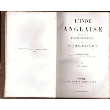 L'inde anglaise avant et apres l'insurrection de 1857