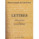 Lettres édités et annotées par François MORLOT