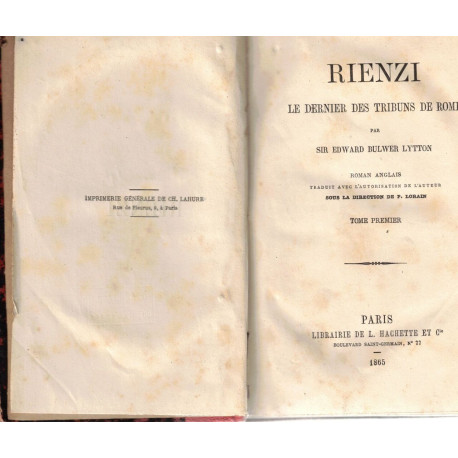 Rienzi le dernier des tribuns de Rome