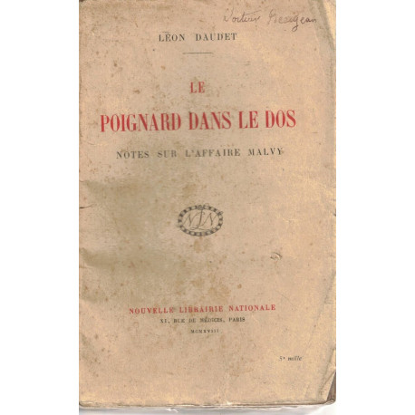 Le poignard dans le dos