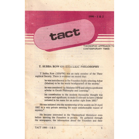 T. Subba Row on Esoteric Philosophy