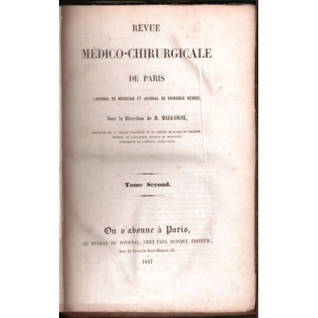Revue médico-chirurgicale de Paris. TOME 2
