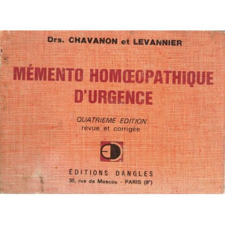Mémento homœopathique d'urgence