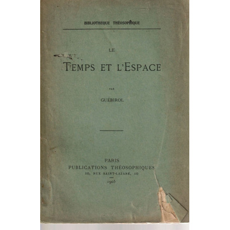 Le temps et l'espace