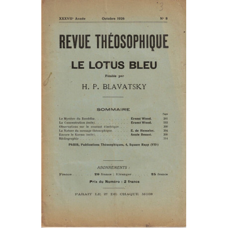 Revue théosophique : Le lotus bleu