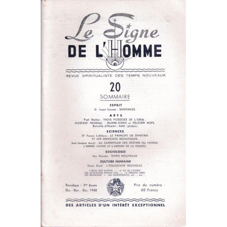 Le Signe de l'Homme. revue spiritualiste des temps nouveaux n° 20