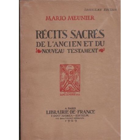 Récits sacrés de l'Ancien et du Nouveau Testament ( Dédicacé )