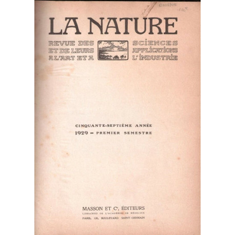 La Nature revue des sciences et de leurs applications à l'Art et à...