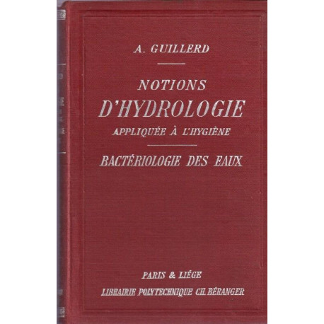 Bacteriologie Des Eaux Notions D'hydrologie Appliquée à L'hygiène
