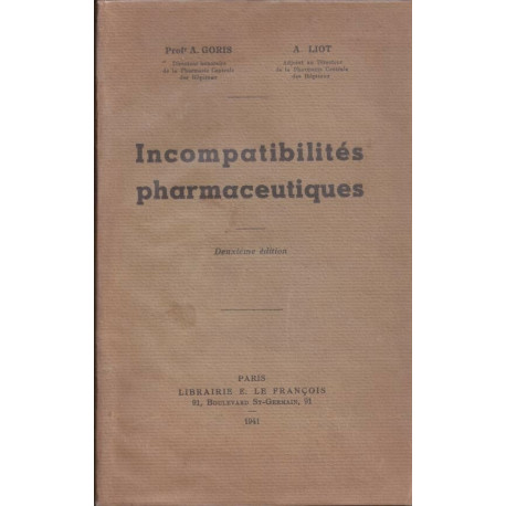 Incompatibilités pharmaceutiques