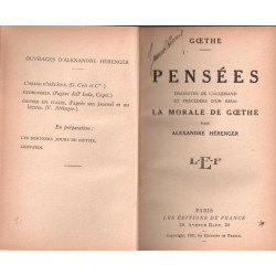 Pensées - de MORALE de GOETHE