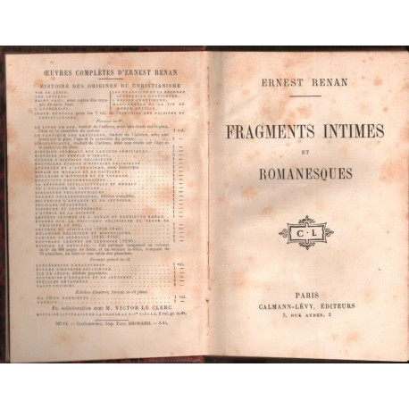 Fragments intimes et romanesques