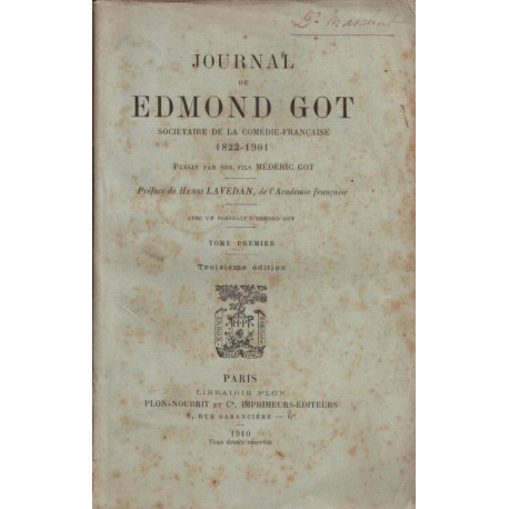 Journal - tome 1 1822-1901