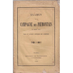 Examen de la campagne des Piémontais en mars 1849