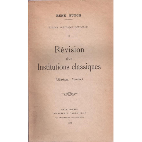 Révision des Institutions Classiques ( Mariage Famille ) - Etudes...