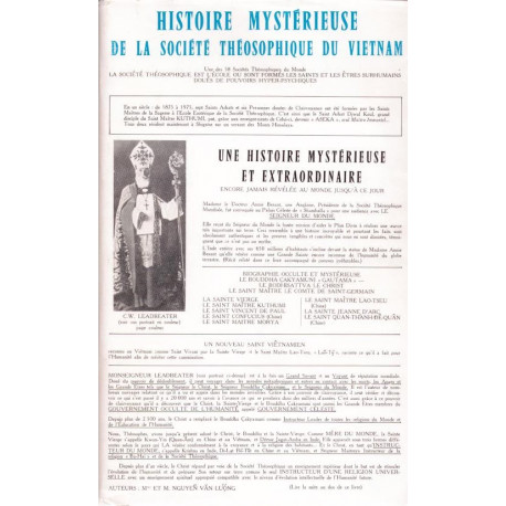 Histoire mystérieuse de la Société Théosophique du Vietnam