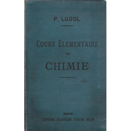 Cours élémentaire de chimie