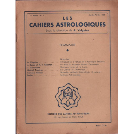 Les Cahiers Astrologiques 1 2 3 et 4