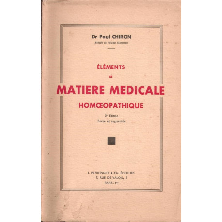 Éléments de matière médicale homoeopathique