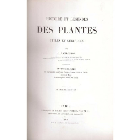 Histoire et légendes des plantes utiles et curieuses